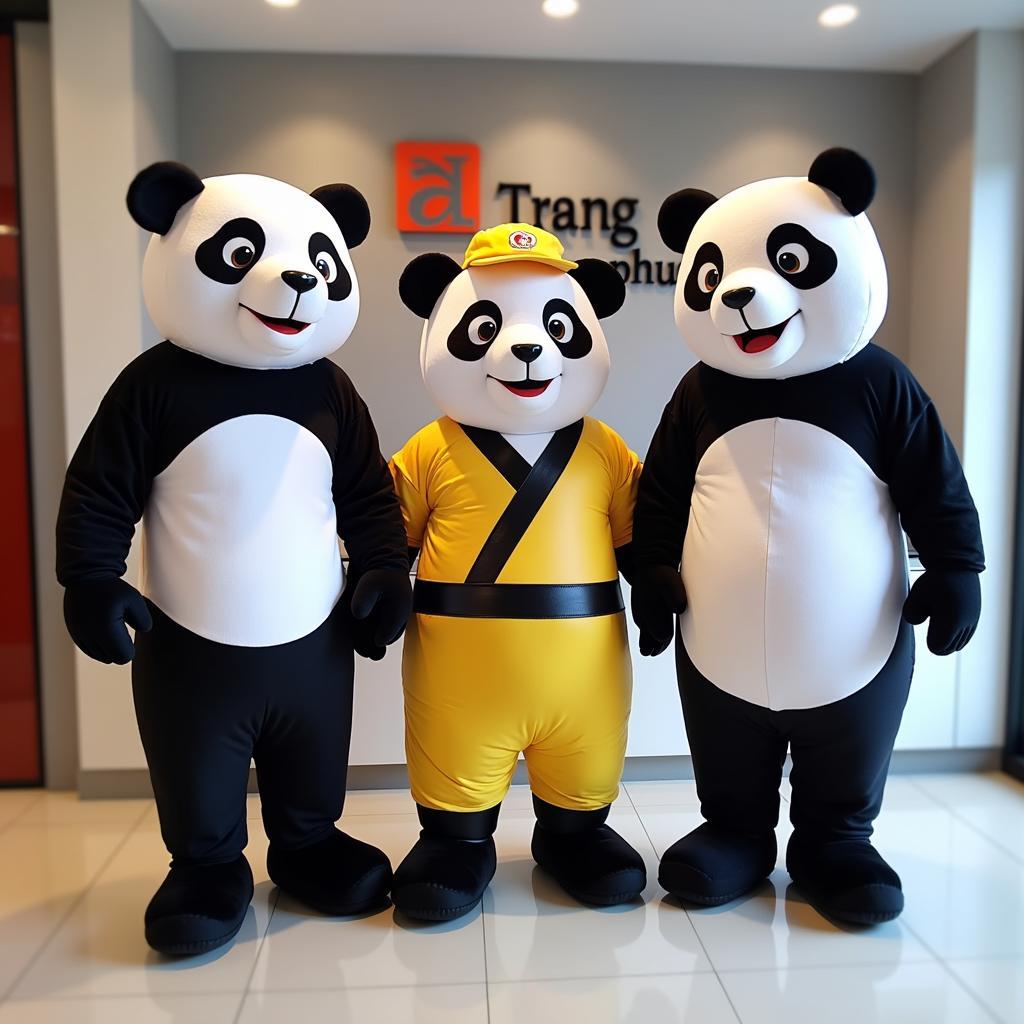 Bộ sưu tập các mẫu trang phục mascot gấu trúc đáng yêu và ngộ nghĩnh cho thuê tại TPHCM