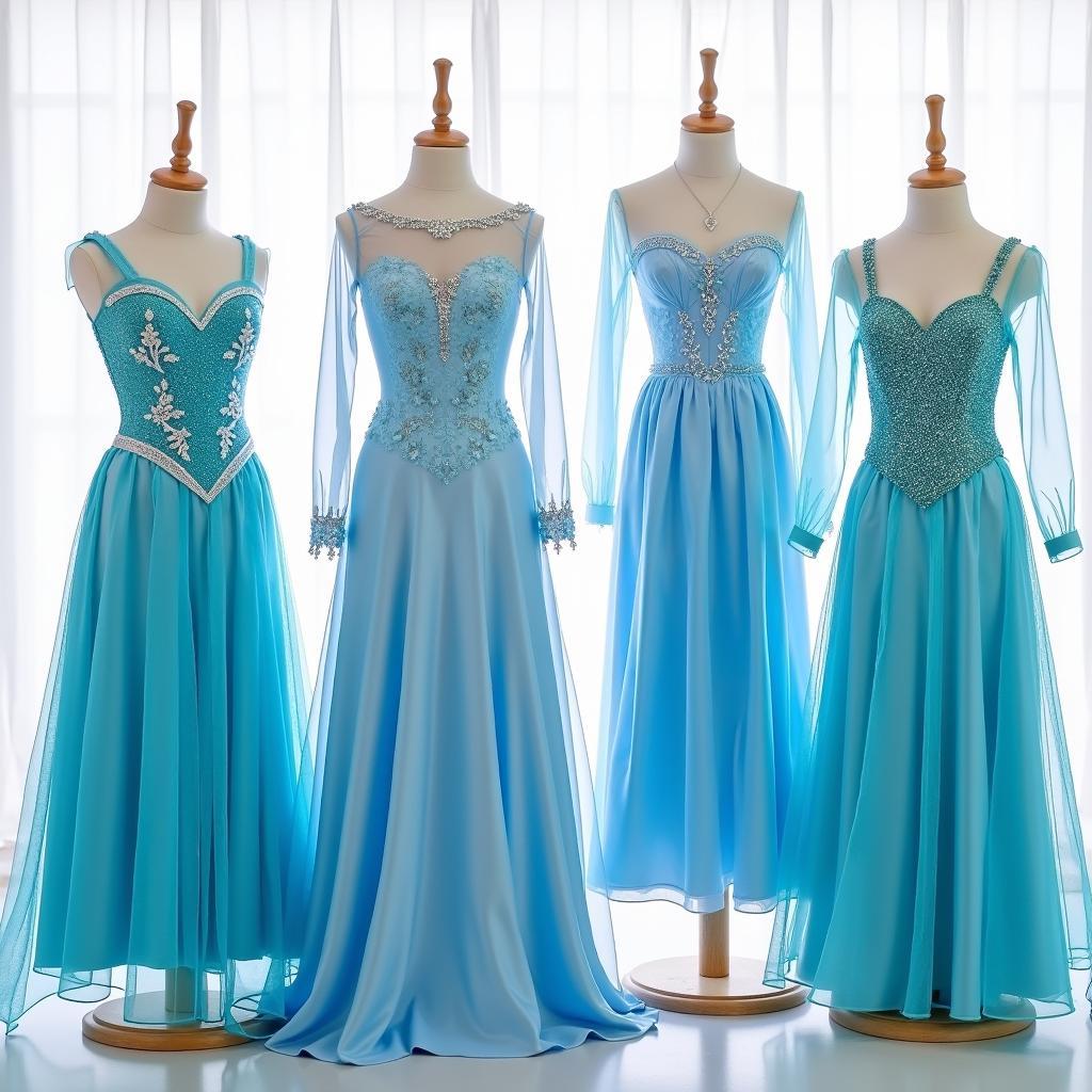 Bộ sưu tập các mẫu váy công chúa Elsa cho thuê đẹp lộng lẫy tại Trang Phục Hàng Xanh TPHCM