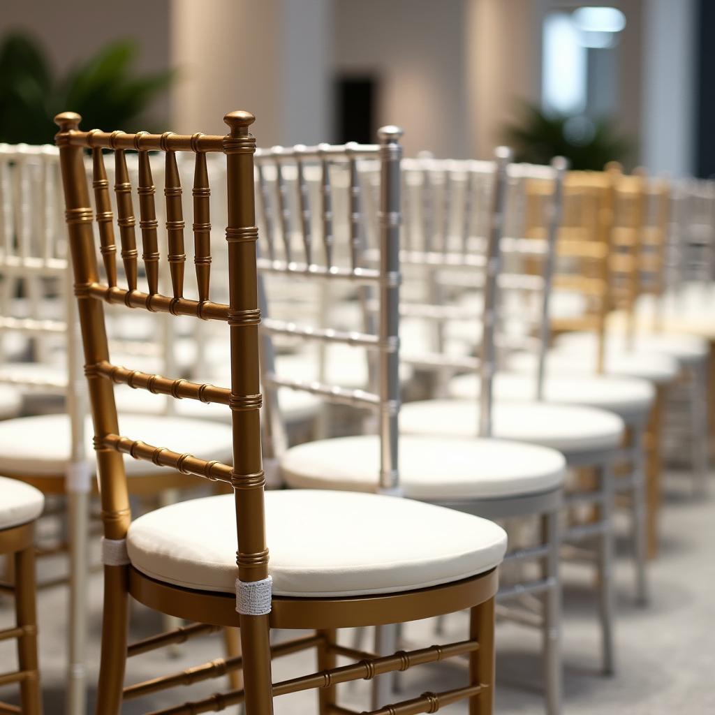 Tổng hợp các mẫu ghế Tiffany cho thuê đẹp và sang trọng tại TPHCM của Trang Phục Hàng Xanh