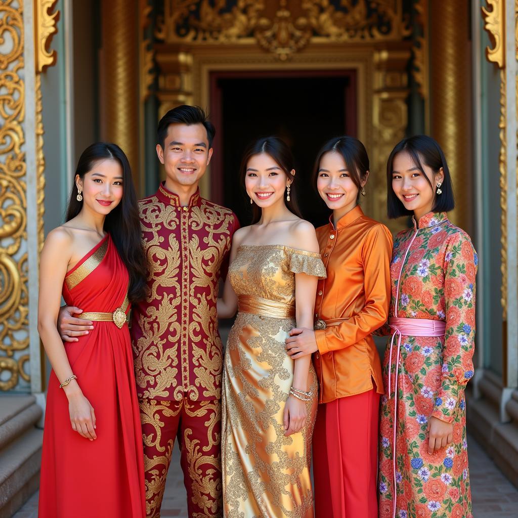 Các mẫu trang phục truyền thống Thái Lan nam nữ đẹp lộng lẫy cho thuê tại TPHCM.