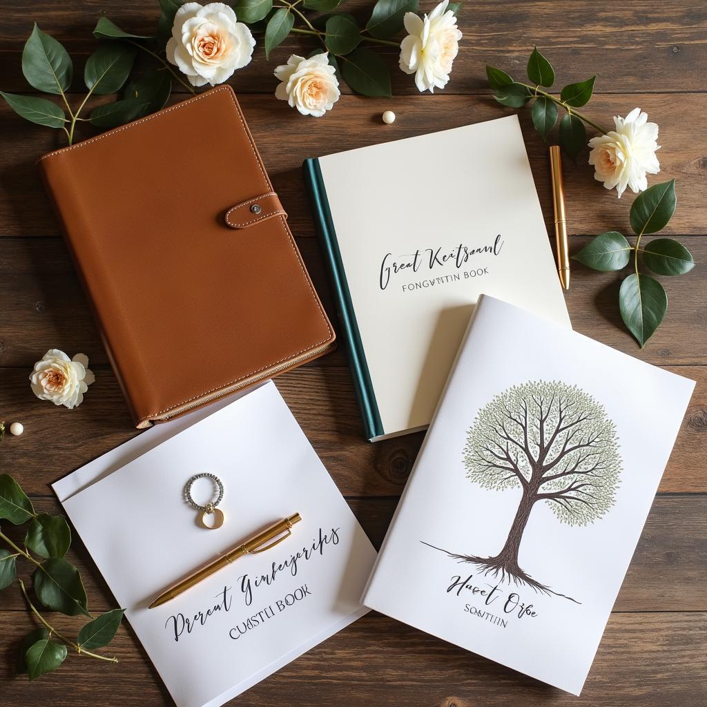 Bộ sưu tập các mẫu sổ ký tên đám cưới và sự kiện đẹp cho thuê tại Trang Phục Hàng Xanh TPHCM