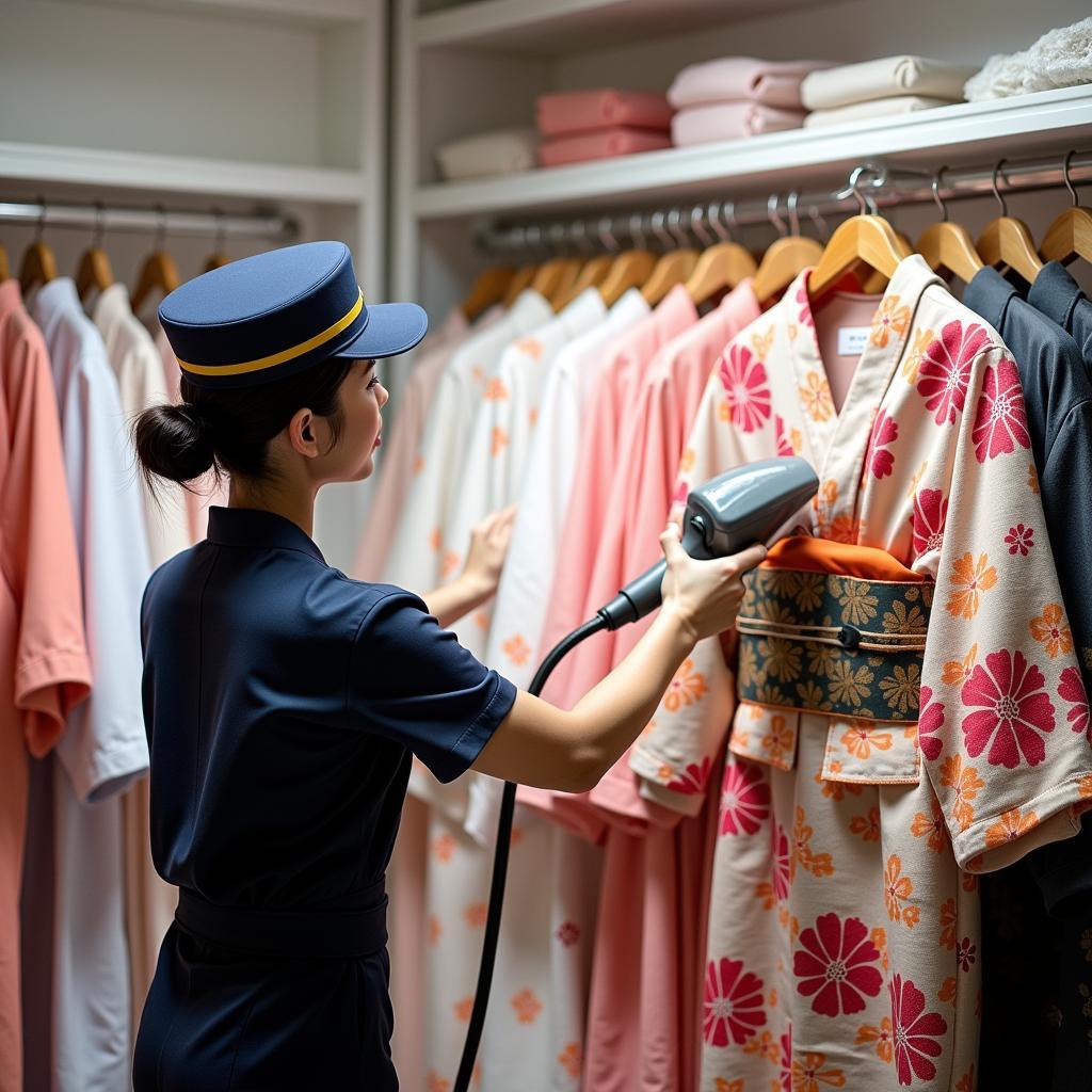 Trang phục thời Taisho tại Trang Phục Hàng Xanh luôn được giặt ủi sạch sẽ, thơm tho trước khi giao khách.